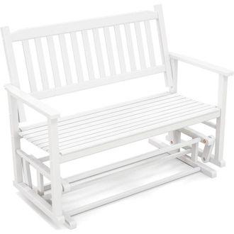 Costway Costway - Panca a Dondolo a 2 Posti con Sicuro e Delicato Movimento Oscillante, Telaio in Legno Massello, Sedia a Dondolo per Giardino con Capacit&agrave;