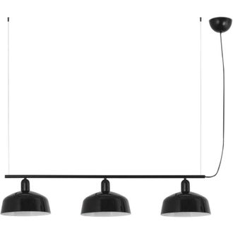 Faro Barcelona Faro Barcelona - Faro Tatawin L&aacute;mpara De Techo Colgante De Barra Mediana, Negra, Negra Brillante, 3 Bombillas E27