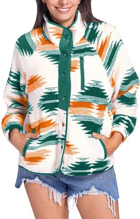 Generic Ladies Fleece Jackets Full Zip Womens Jacket Lightweight Warm Vintage Aztec Print Snap Button Down Casual Long Sleeve Shacket Coats Shirt with Pockets