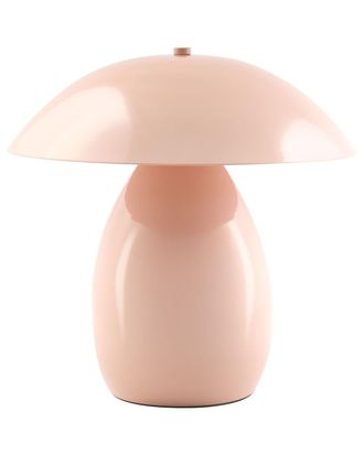 Beliani L&aacute;mpara de mesa metal rosa pastel
