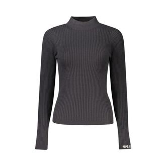 Pepe Jeans London Katoenen trui met ronde hals en ribgebreide zoom - Dames - Coltruien - Zwart - L - Katoen - Truien & Vesten