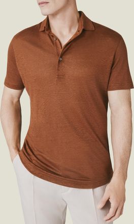 Luca Faloni Rust Linen Jersey Elba Polo