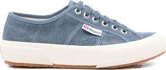Superga Navy Gewassen Katoenen Sneakers - Dames - Sneakers - Blauw - 41 EU - Katoen - Schoenen