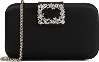 Kazar Zwarte avondtas gemaakt van stof met een sieradensluiting - Dames - Clutches - Zwart - ONE Size - Tassen