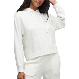 Barefoot Dreams Seamed Slub Cotton Blend Double Knit Hoodie in Pearl at Nordstrom, Size X-Large