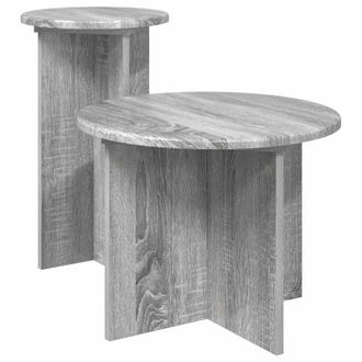 vidaXL Conjunto De Mesas Auxiliares 2 Pcs Gris Sonoma Vidaxl