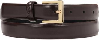 Kazar Smalle bruine riem met gouden gesp - Dames - Riemen - Bruin - 80 CM - Leer - Accessoires