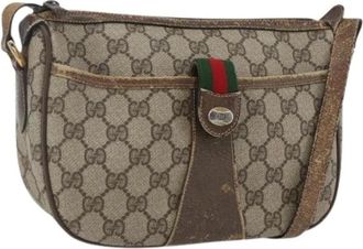 Gucci Pre-owned Plastic Cross Body Bag - Dames - Vintage Schoudertas - Beige - ONE Size - Vintage