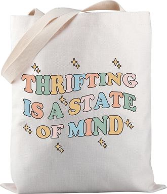 Generic Thrifting Addict Tote Bag Thrifting Is A State Of Mind Tote Bag Thrifter Merchandise Thrift Lover Gift (Thrifting Mind TOTE)