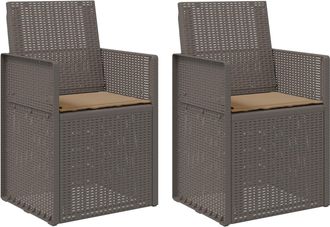 vidaXL Sillas De Comedor De Jard&iacute;n 2 Uds. Gris Claro Y Taupe Pp Vidaxl