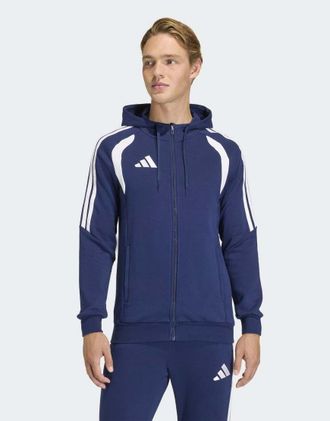 adidas Tiro26 League - Felpa con cappuccio e zip blu navy team 2 /bianco