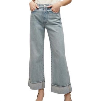 Veronica Beard Taylor Cuffed Wide-Leg Jean In Airway Cloud