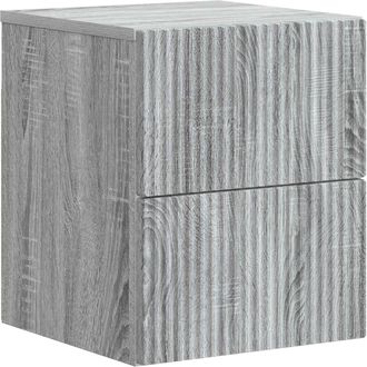 vidaXL Mesita De Noche De Pared Gris Sonoma 33 X 34,5 X 40 Cm Vidaxl