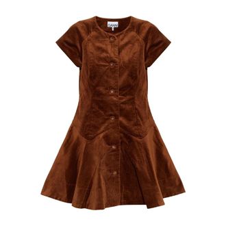 Ganni Abito in velluto a coste - - Dresses - Donna - Marrone - M