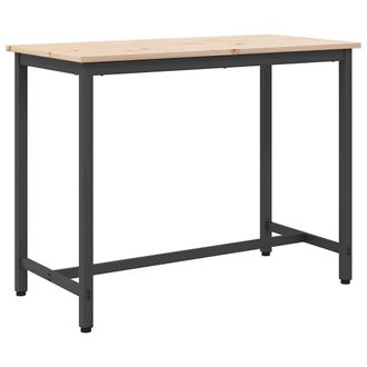 vidaXL Mesa Natural 100 X 50 X 77 Cm Madera Ingenierizada Y Acero Vidaxl