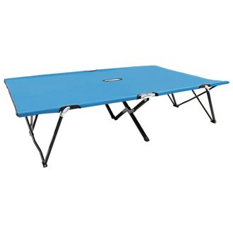 Berkfield Home Two Person Folding Sun Lounger Blue Steel