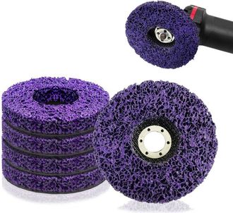 OEM Paquete De 5 Discos De Limpieza Para Amoladoras Csd De 125 X 22 Mm, Disco De Limpieza Abrasivo Morado Para Amoladora Angular De Pintura, Tratamiento D