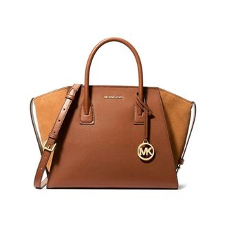 Michael Kors Tote Bags, female, Brown, Size: ONE SIZE Avril Large Top-Zip Satchel