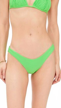 PQ Swim Basic Ruched Full Bikini Bottoms In Kelly Green