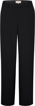 Cream Stijlvolle Wijde Pijp Zwarte Broek - Dames - Wijde Broeken - Zwart - XS - Broeken