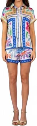 Lavender Brown Della Pull-On Shorts In Pink/blue Multi
