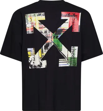 Off-white Mens T-Shirt Industrial Arrow Skate Black Cotton T-Shirts And Polos