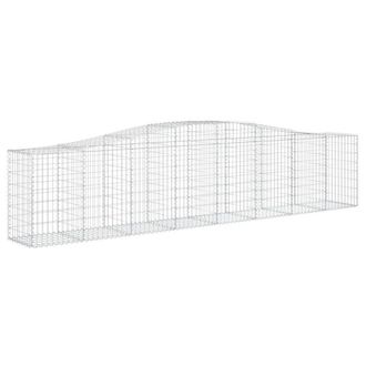 Berkfield Home Decorative Arched Gabion Baskets 3 pcs 400x50x80/100 cm Galvanise in Silver