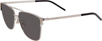 Saint Laurent Grey Pilot Unisex Sunglasses SL 280-003 59
