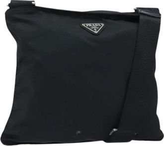 Prada Pre-owned Cross Body Bags, female, Black, Size: ONE SIZE Pre-owned Vintage Nylon Shoulder Bag