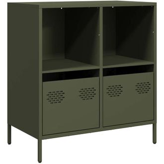 vidaXL Credenza Verde Oliva 68x39x73,5 cm in Acciaio Laminato a Freddo - Vidaxl