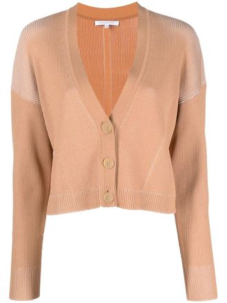 Patrizia Pepe ribbed knit V-neck cardigan - Neutrals