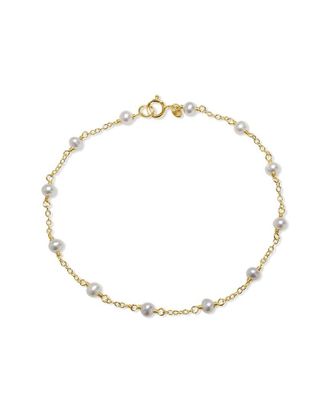 Jewelmak 14K Silver Grey Pearl & Pearl Bracelet