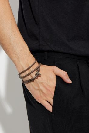 Tom Ford Leather Bracelet, Mens, Brown