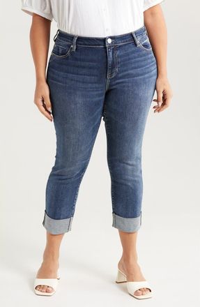 Liverpool L.A. Charlie Cuffed Mid Rise Crop Slim Jeans in Wells at Nordstrom, Size 16W