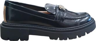 Alviero Martini 1A Classe Gladde Napa Leren Loafers met 1C Gesp - Dames - Loafers - Zwart - 36 EU - Leer - Schoenen