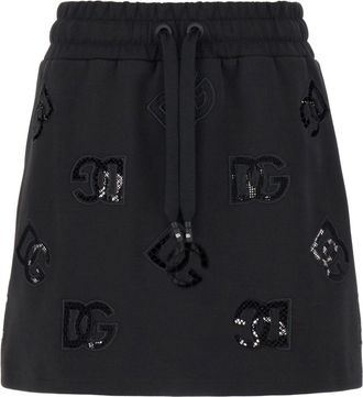 Dolce & Gabbana Minigonna con applicazione - Nero