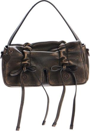 Acne Studios Micro Multipocket Leather Crossbody Bag in Dark Brown/beige at Nordstrom