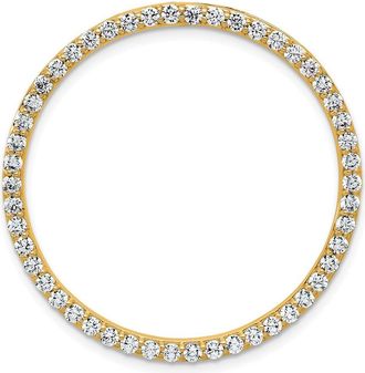 Diamond2Deal 14k Gold 1 1/2 Ct Lab Grown Diamond Circle Chain Slide Pendant