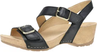 Dansko Womens Trinity Sandal In Burnished Nubuck Black