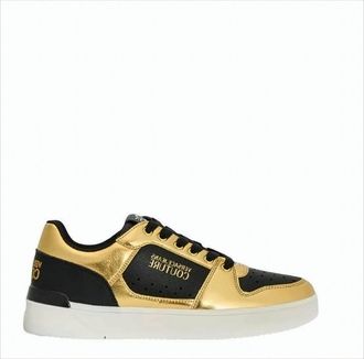 Versace Low-Top Sneakers With Metallic Gold