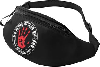 Generic No More Stolen Sisters Missing Murdered Indigenous Belt Bag Waist Bag Adjustable Crossbody For Outdoors Women Cycling 14X35Cm