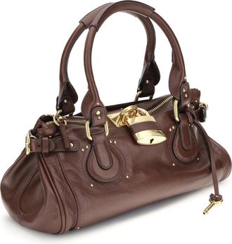 Chlo&eacute; Womens Paddington Bag Crafty Brown Buffalo; Leather Shoulder
