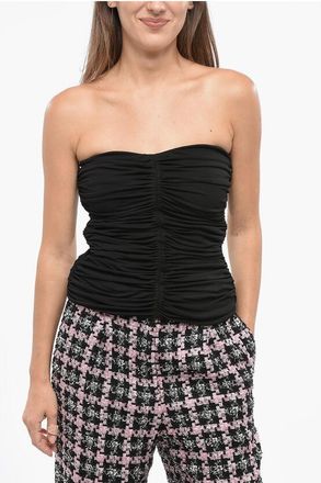 Saint Laurent Sleeveless Draped Cropped Top size 42