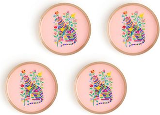 Tiramisu Botanical Tiger Metal Coaster Set