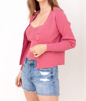 BB Dakota Spring Roll Sweater In Deep Lipstick