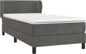 vidaXL Cama Box Spring Con Colch&oacute;n Terciopelo Gris Oscuro 100x200 Cm Vidaxl