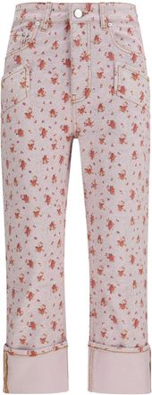 Ganni Pink Slim Capris Pants