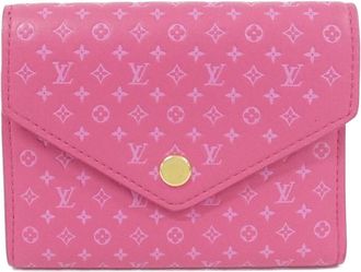 Louis Vuitton Rose Leather Wallet (Tri-Fold) (Pre-Owned)