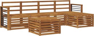 vidaXL Conjunto De Sof&aacute;s De Exterior 6 Uds. Natural Vidaxl