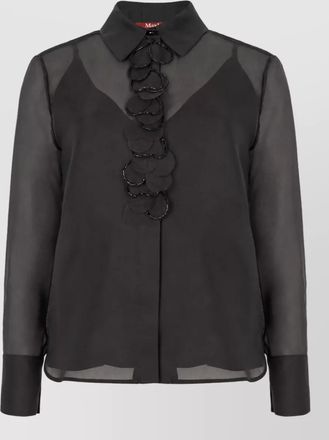 Max Mara silk chiffon long-sleeve shirt